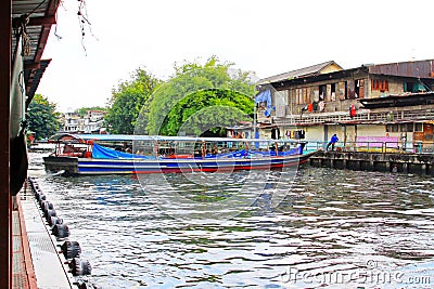Saen Saep Canal And Express Boat, Bangkok, Thailand Editorial Stock Photo