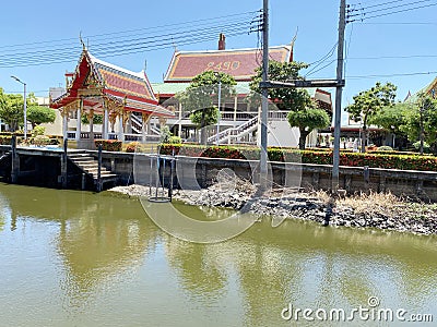 Khlong suan temple at Chachoengsao Thailand Stock Photo