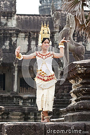 Khmer classical dancer performing Editorial Stock Photo