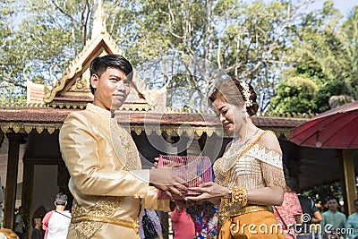 CAMBODIA SIEM REAP PREAH ANG CHORM SHRINE Editorial Stock Photo