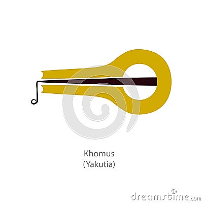 Khomus. Musical instrument from Yakutia Vector Illustration