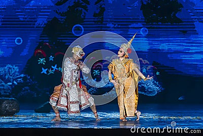 Khon performing arts show classic Thai dance Editorial Stock Photo