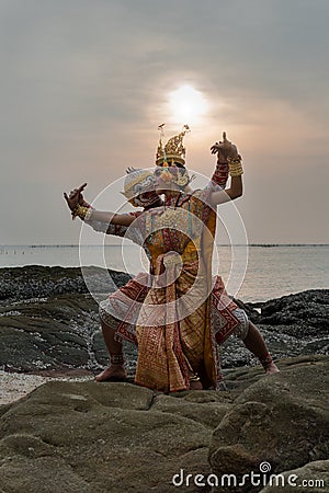 Khon thai traditional dance Stock Photo