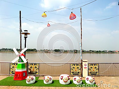 Khong river nongkai thailand Stock Photo