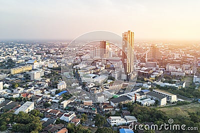 Khonkaen aerial view from drone Stock Photo
