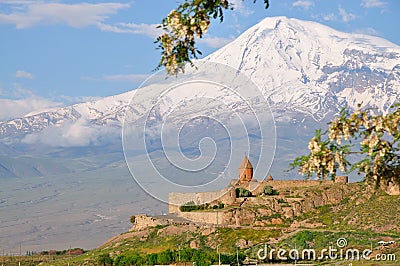 Khor Virap monastery and Mount Ararat, Armenia Stock Photo