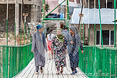 Tajik people in Khorog in Tajikistan Editorial Stock Photo