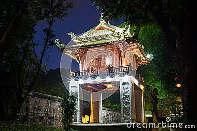 Khue Van Cac pavilion in second courtyard at Temple of literature or Van Mieu in Hanoi, Vietnam Stock Photo