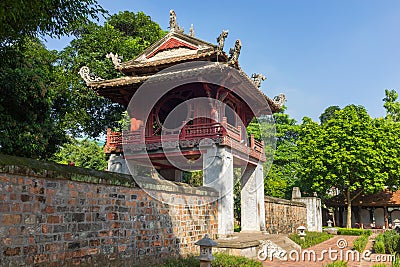 Khue Van Cac or Stelae of Doctors in Temple of Literature or Van Mieu. The temple hosts the Imperial Academy, Vietnam's first nat Stock Photo