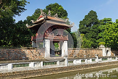 Khue Van Cac or Stelae of Doctors in Temple of Literature or Van Mieu. The temple hosts the Imperial Academy, Vietnam's first nat Stock Photo