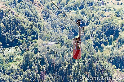 Ropeway in Khulo, Adjara, Georgia. It is built by Soviet Union Stock Photo