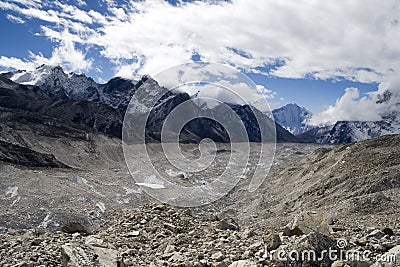 Khumbu Glacier Stock Photo