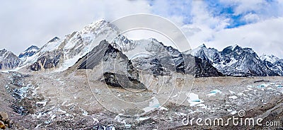 Khumbu Glacier in Himalayas,Nepal Stock Photo