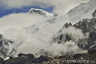 Khumbu Valley from Gorak Shep. Himalaya, Nepal. Stock Photo