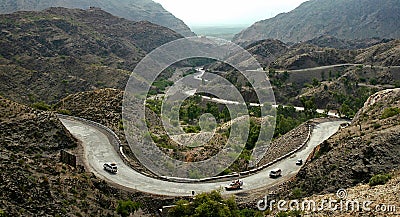 The Khyber Pass in northern Pakistan Stock Photo