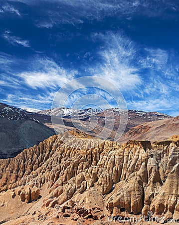 Khyunglun caves in the Garuda Valley, Tibet Stock Photo