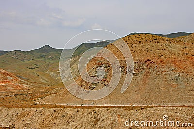 Khyzi Mountains with colorful hues during the daytime in autumn Stock Photo