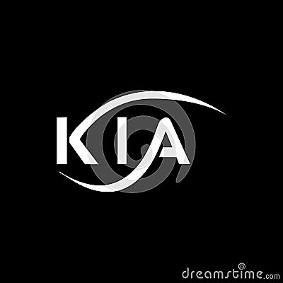 KIA letter logo design on black background.KIA creative initials letter logo concept.KIA letter design Vector Illustration