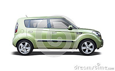 Kia Soul side view isolated on white background Editorial Stock Photo