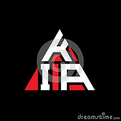 KIA triangle letter logo design with triangle shape. KIA triangle logo design monogram. KIA triangle vector logo template with red Vector Illustration