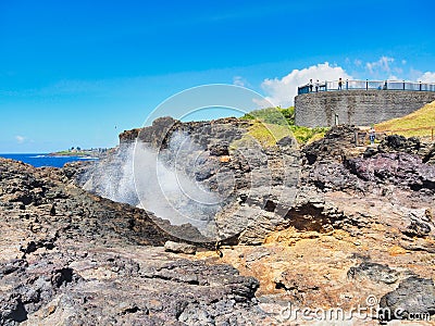 Kiama Blowhole Water Spume, NSW South Coats, Australia Editorial Stock Photo