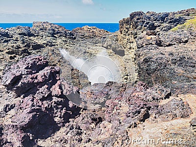 Kiama Blowhole Water Spume, NSW South Coats, Australia Stock Photo