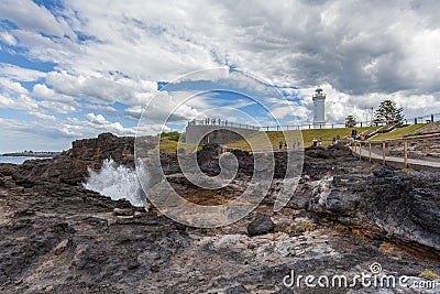 Kiama lighthouse and blowhole, Australia Editorial Stock Photo