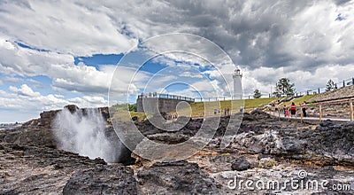 Kiama lighthouse and blowhole, Australia Editorial Stock Photo