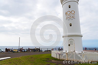 Tourists visiting the blowhole and lighthouse in Kiama, NSW, Australia Editorial Stock Photo