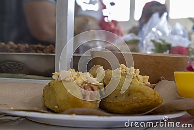 Kibi-pic stuffed with pork and egg, traditional food from Valladolid Mexico Stock Photo