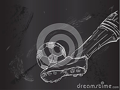 Kick Ball Sketch Vector Vector Illustration