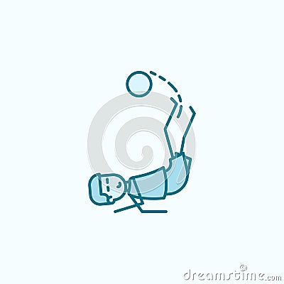 kick kicker field outline icon. Element of soccer player icon. Thin line icon for website design and development, app development Stock Photo