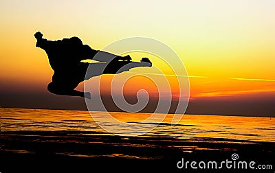 Kick martial art Stock Photo