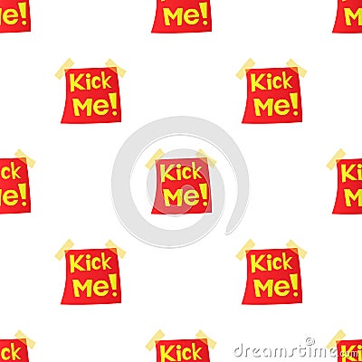 Kick me, april fools day sticker pattern seamless vector Stock Photo