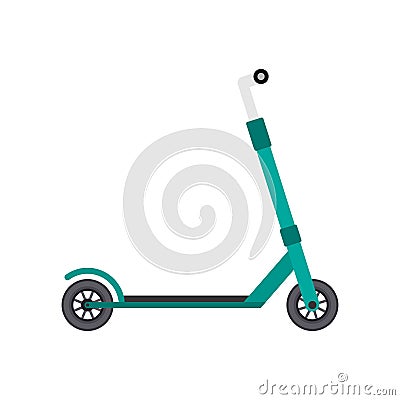 Kick scooter or push bike vehicle vector isolated icon Vector Illustration