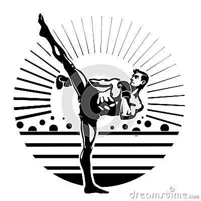 Kickboxing. Vector Illustration