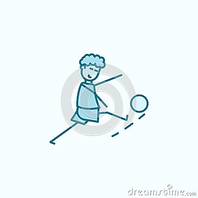 the kicker strikes ball field outline icon. Element of soccer player icon. Thin line icon for website design and development, app Stock Photo