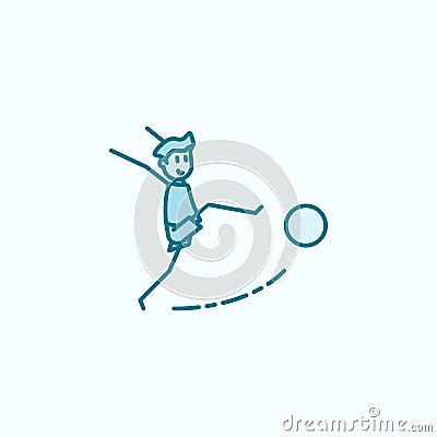 the kicker strikes ball field outline icon. Element of soccer player icon. Thin line icon for website design and development, app Stock Photo