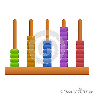 Kid abacus icon, cartoon style Vector Illustration