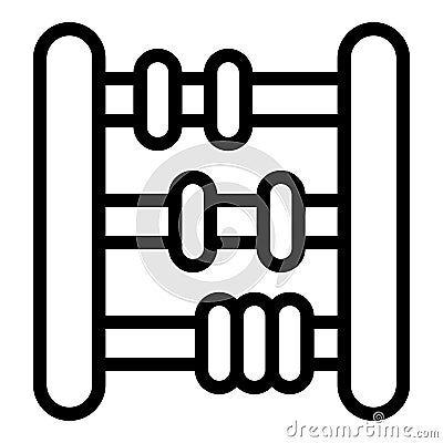 Kid abacus icon outline vector. School math Vector Illustration