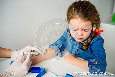 Kid is afraid of vaccination Stock Photo