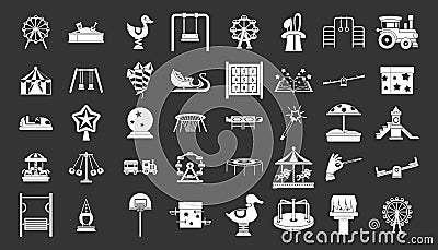 Kid amusement icon set grey Stock Photo