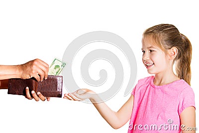 Kid asking for money Stock Photo