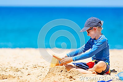 Kid at the beach Stock Photo