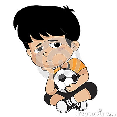 Kid defeats in the competition.Vector and illustration. Vector Illustration