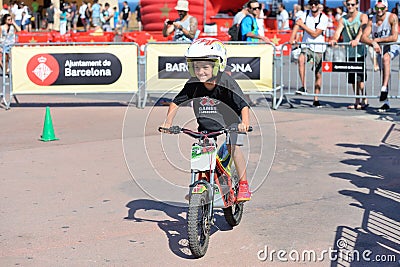 A kid at the FMX (Freestyle Motocross) junior competition Editorial Stock Photo