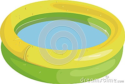 Kid inflatable pool Vector Illustration