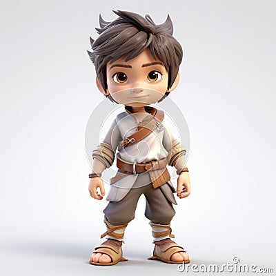 Cute 3d Rendered Boy Character In Cartoonish Innocence Style Stock Photo