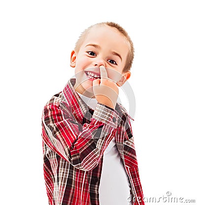 Kid picking Nose Stock Photo