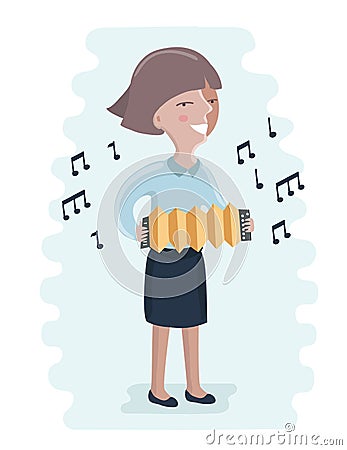 Kid playing music Vector Illustration